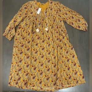 Pink Chicken Womens inca gold vine floral dress